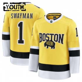 Boston Bruins Hockeydrakt 2025-26 Fanatics NHL Stadium Series Premium Jeremy Swayman Gold - Barn
