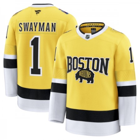Boston Bruins Hockeydrakt 2025-26 Fanatics NHL Stadium Series Premium Jeremy Swayman Gold - Herre