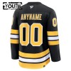 Boston Bruins Hockeydrakt Custom 2025-26 Fanatics Premium Svart Hjemme - Barn