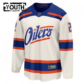 Edmonton Oilers Hockeydrakt 2025-26 Fanatics Premium Evan Bouchard Hvit Tredje - Barn