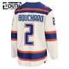 Edmonton Oilers Hockeydrakt 2025-26 Fanatics Premium Evan Bouchard Hvit Tredje - Barn