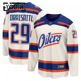 Edmonton Oilers Hockeydrakt 2025-26 Fanatics Premium Leon Draisaitl Hvit Tredje - Barn
