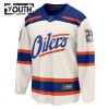 Edmonton Oilers Hockeydrakt 2025-26 Fanatics Premium Leon Draisaitl Hvit Tredje - Barn