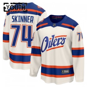 Edmonton Oilers Hockeydrakt 2025-26 Fanatics Premium Stuart Skinner Hvit Tredje - Barn