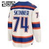 Edmonton Oilers Hockeydrakt 2025-26 Fanatics Premium Stuart Skinner Hvit Tredje - Barn