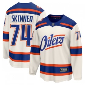 Edmonton Oilers Hockeydrakt 2025-26 Fanatics Premium Stuart Skinner Hvit Tredje - Herre