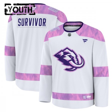 Hockeydrakt Custom Utah Hockey Club Fanatics Hockey Fights Cancer Practice Hvit - Barn