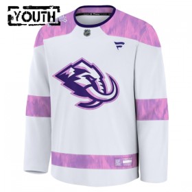 Hockeydrakt Custom Utah Hockey Club Fanatics Hockey Fights Cancer Practice Hvit - Barn