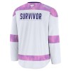 Hockeydrakt Custom Utah Hockey Club Fanatics Hockey Fights Cancer Practice Hvit - Herre