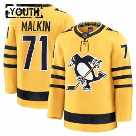 Pittsburgh Penguins Hockeydrakt 2025-26 Fanatics Premium Evgeni Malkin Gold Tredje - Barn