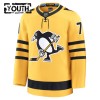 Pittsburgh Penguins Hockeydrakt 2025-26 Fanatics Premium Evgeni Malkin Gold Tredje - Barn