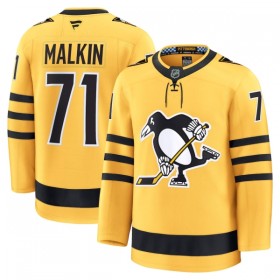 Pittsburgh Penguins Hockeydrakt 2025-26 Fanatics Premium Evgeni Malkin Gold Tredje - Herre