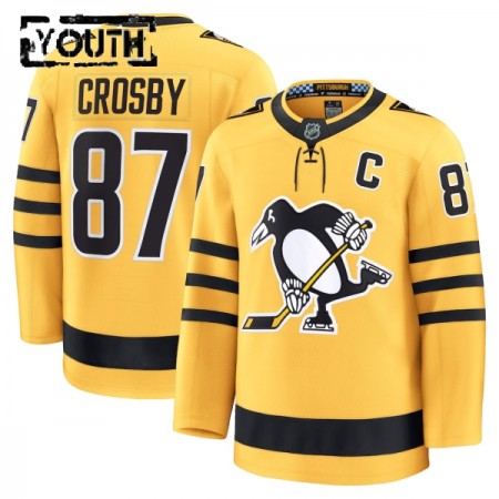 Pittsburgh Penguins Hockeydrakt 2025-26 Fanatics Premium Sidney Crosby Gold Tredje - Barn
