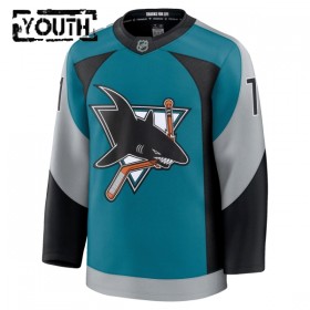 San Jose Sharks Hockeydrakt 2025-26 Fanatics Premium Macklin Celebrini Teal Tredje - Barn