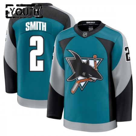 San Jose Sharks Hockeydrakt 2025-26 Fanatics Premium Will Smith Teal Tredje - Barn