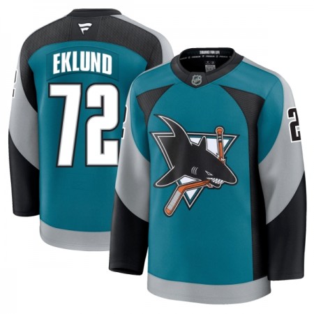 San Jose Sharks Hockeydrakt 2025-26 Fanatics Premium William Eklund Teal Tredje - Herre