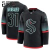 Seattle Kraken Hockeydrakt 2025-26 Fanatics Premium Philipp Grubauer Svart Tredje - Barn