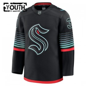 Seattle Kraken Hockeydrakt 2025-26 Fanatics Premium Philipp Grubauer Svart Tredje - Barn