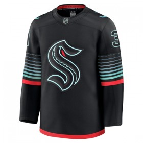 Seattle Kraken Hockeydrakt 2025-26 Fanatics Premium Philipp Grubauer Svart Tredje - Herre