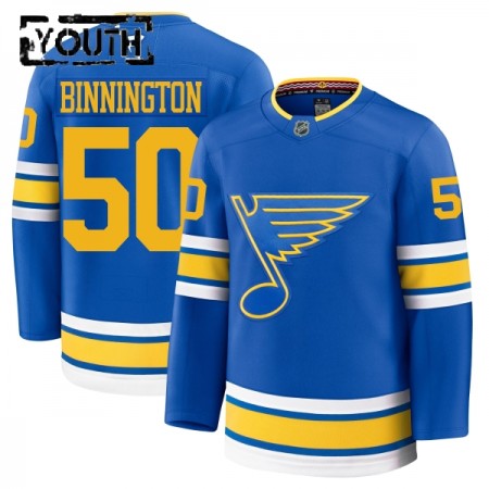 St. Louis Blues Hockeydrakt 2025-26 Fanatics Premium Binnington Blå Hjemme Jordan - Barn