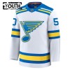 St. Louis Blues Hockeydrakt 2025-26 Fanatics Premium Binnington Hvit Borte Jordan - Barn