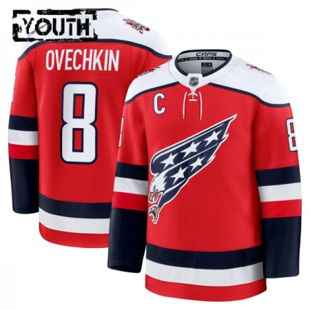 Washington Capitals Hockeydrakt 2025-26 Fanatics Premium Alex Ovechkin Rød Tredje - Barn