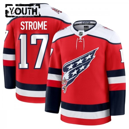 Washington Capitals Hockeydrakt 2025-26 Fanatics Premium Dylan Strome Rød Tredje - Barn