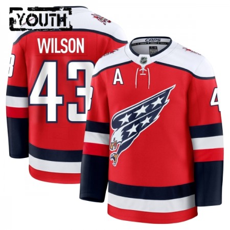 Washington Capitals Hockeydrakt 2025-26 Fanatics Premium Tom Wilson Rød Tredje - Barn